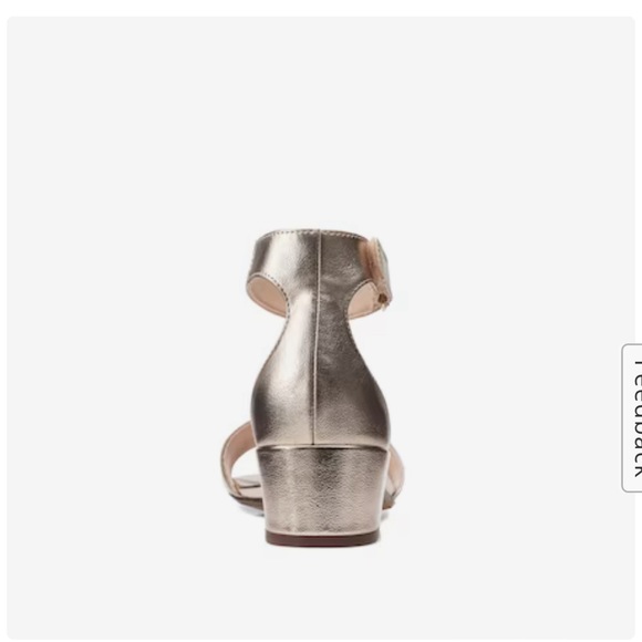 Like new Clarks Caroleigh Anya Ankle Strap Heeled Sandals Metallic Gold 10 - Picture 4 of 12